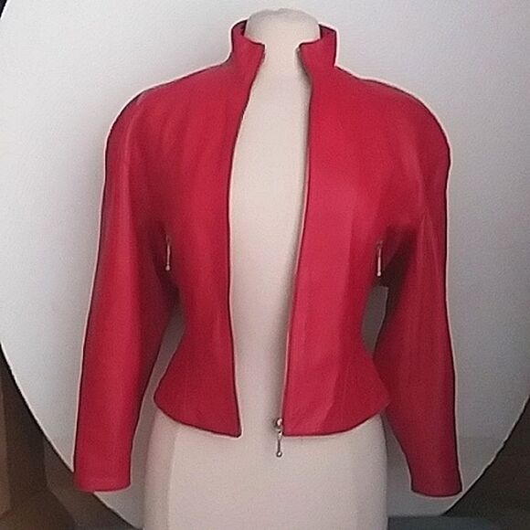 Michael Hoban North Beach Leather Red Motorcycle Jacket Vintage 80s 90s - Picture 4 of 16